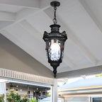 Rustic Outdoor Lantern Lights | Waterproof Pendant Light with Timeless Design for Patios and Porches
