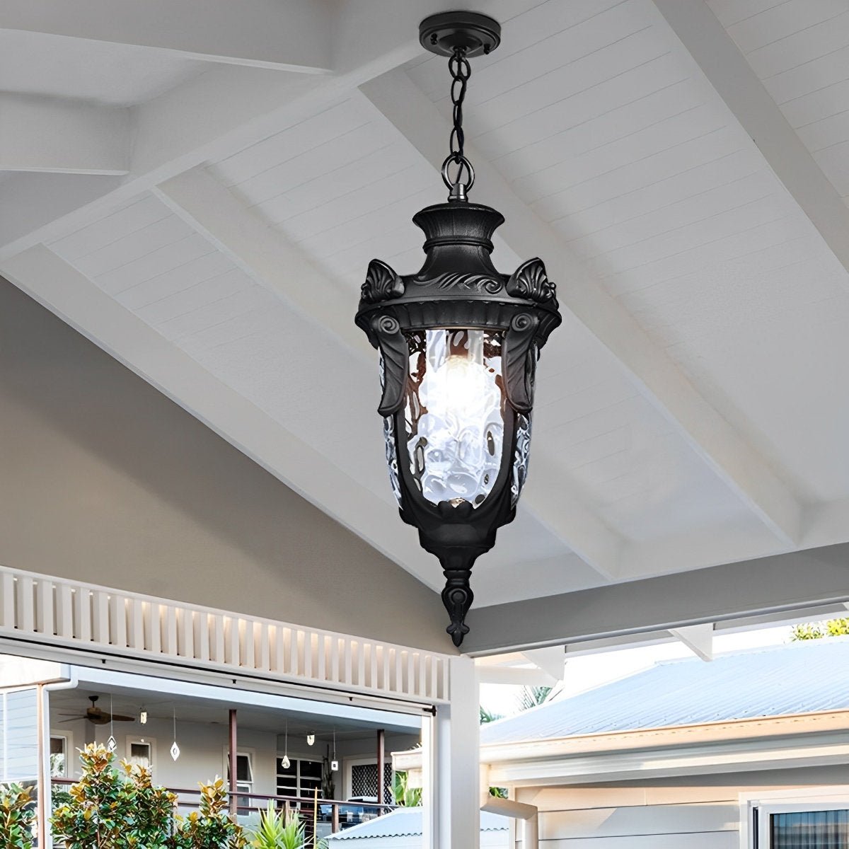 Rustic Outdoor Lantern Lights | Waterproof Pendant Light with Timeless Design for Patios and Porches