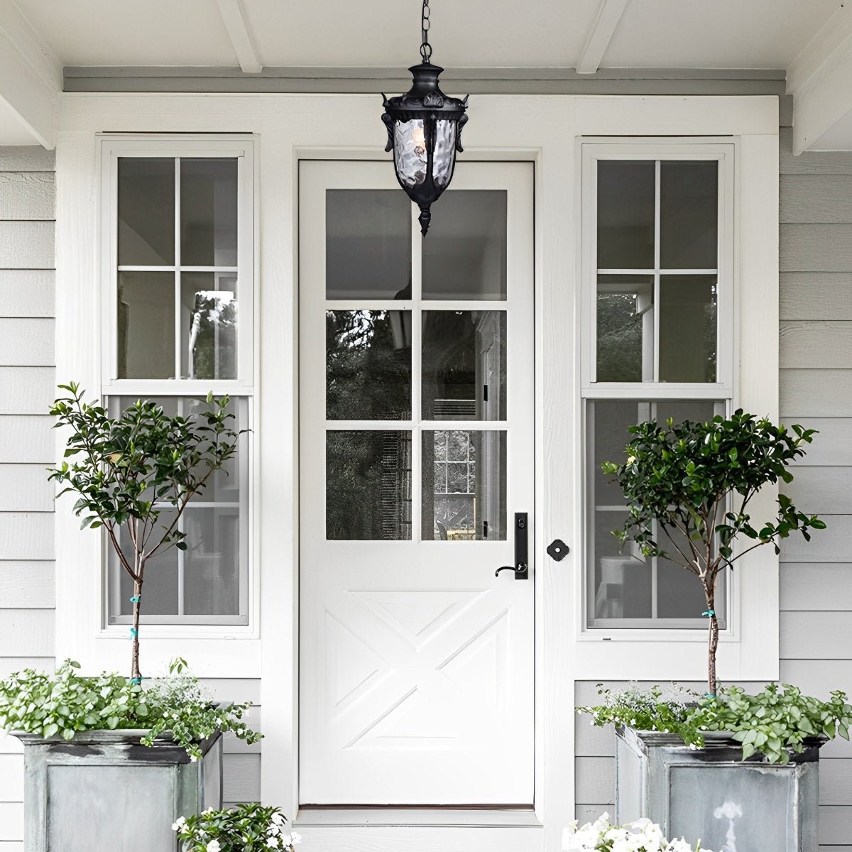 Rustic Outdoor Lantern Lights | Waterproof Pendant Light with Timeless Design for Patios and Porches