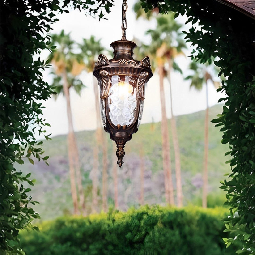 Rustic Outdoor Lantern Lights | Waterproof Pendant Light with Timeless Design for Patios and Porches