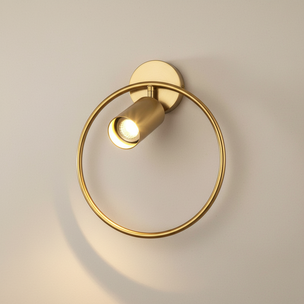 Sculptural Brushed Gold Wall Sconce | Ambient Lighting for Elegant Interiors