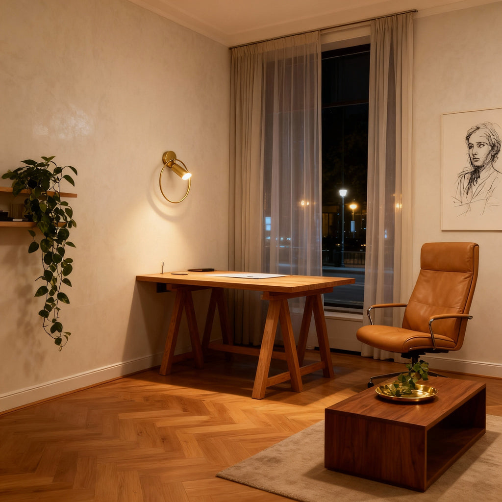 Sculptural Brushed Gold Wall Sconce | Ambient Lighting for Elegant Interiors