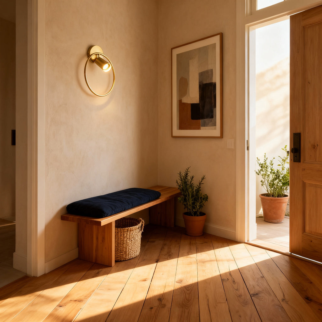Sculptural Brushed Gold Wall Sconce | Ambient Lighting for Elegant Interiors