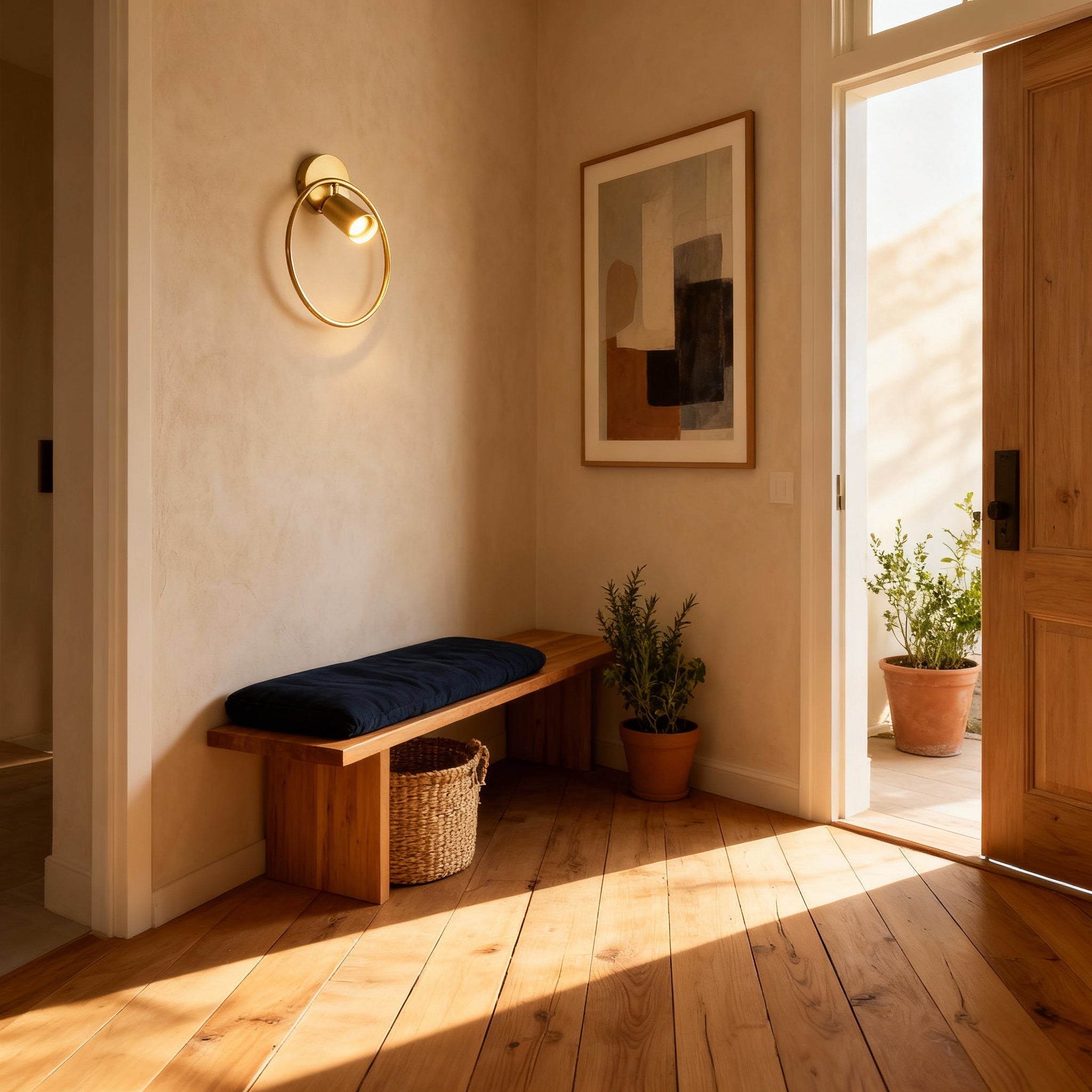 Sculptural Brushed Gold Wall Sconce | Ambient Lighting for Elegant Interiors