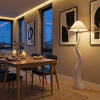 Sia | Organic Resin Table Lamp with Soft Fabric Shade | Elegant Lighting for Calming Spaces