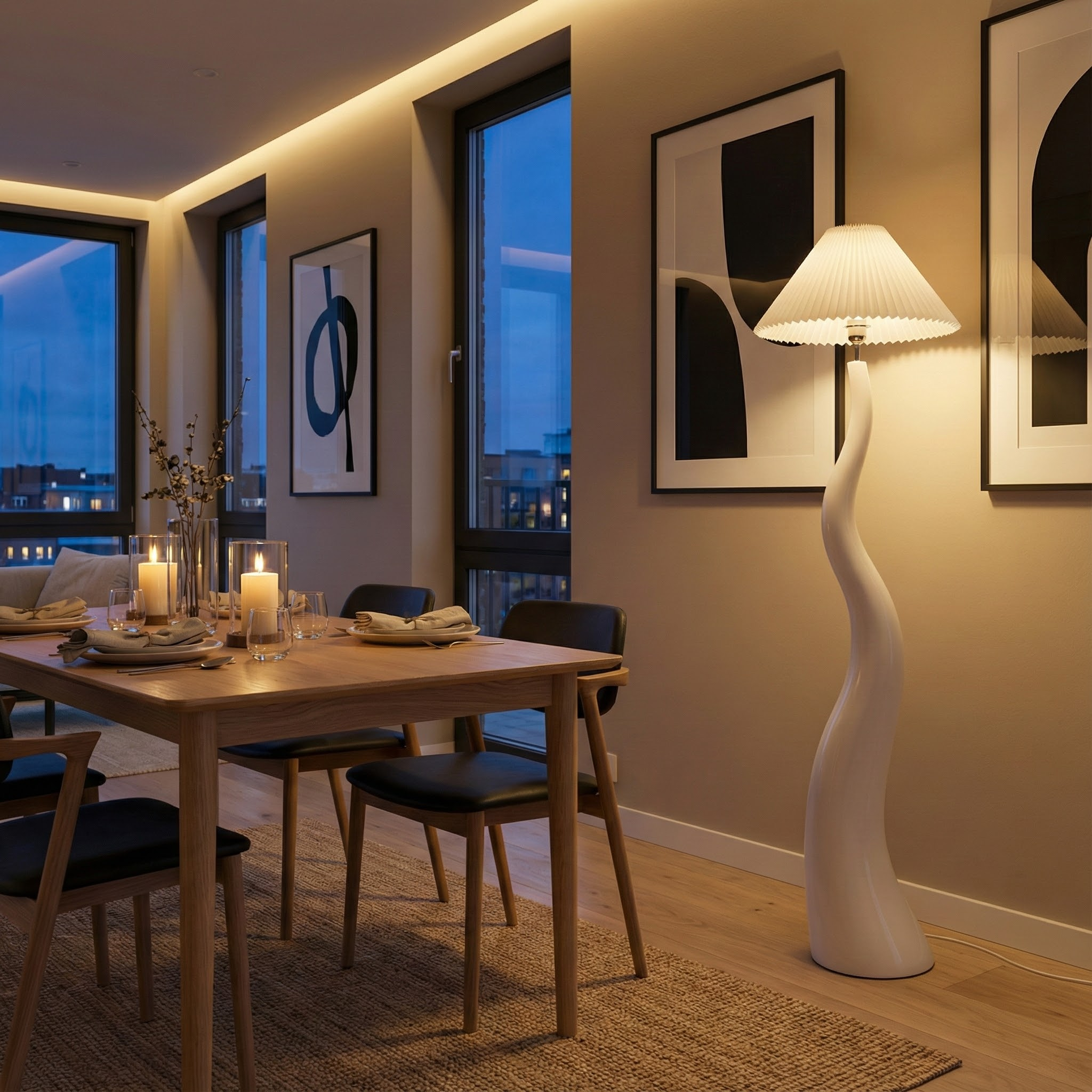 Sia | Organic Resin Table Lamp with Soft Fabric Shade | Elegant Lighting for Calming Spaces