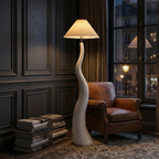 Sia | Organic Resin Table Lamp with Soft Fabric Shade | Elegant Lighting for Calming Spaces