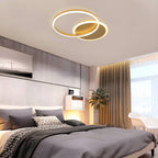 Sleek Lighting | Flush Mount Ceiling Light with Dual Aluminum Rings | Modern Design for Living Rooms and Dining Areas