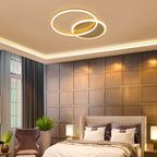 Sleek Lighting | Flush Mount Ceiling Light with Dual Aluminum Rings | Modern Design for Living Rooms and Dining Areas