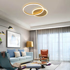 Sleek Lighting | Flush Mount Ceiling Light with Dual Aluminum Rings | Modern Design for Living Rooms and Dining Areas