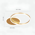 Sleek Lighting | Flush Mount Ceiling Light with Dual Aluminum Rings | Modern Design for Living Rooms and Dining Areas