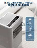 Smart Compact | Portable AC Unit with 8,000 BTU Cooling Power | Efficient Cooling for Rooms Up to 350 Sq.Ft.