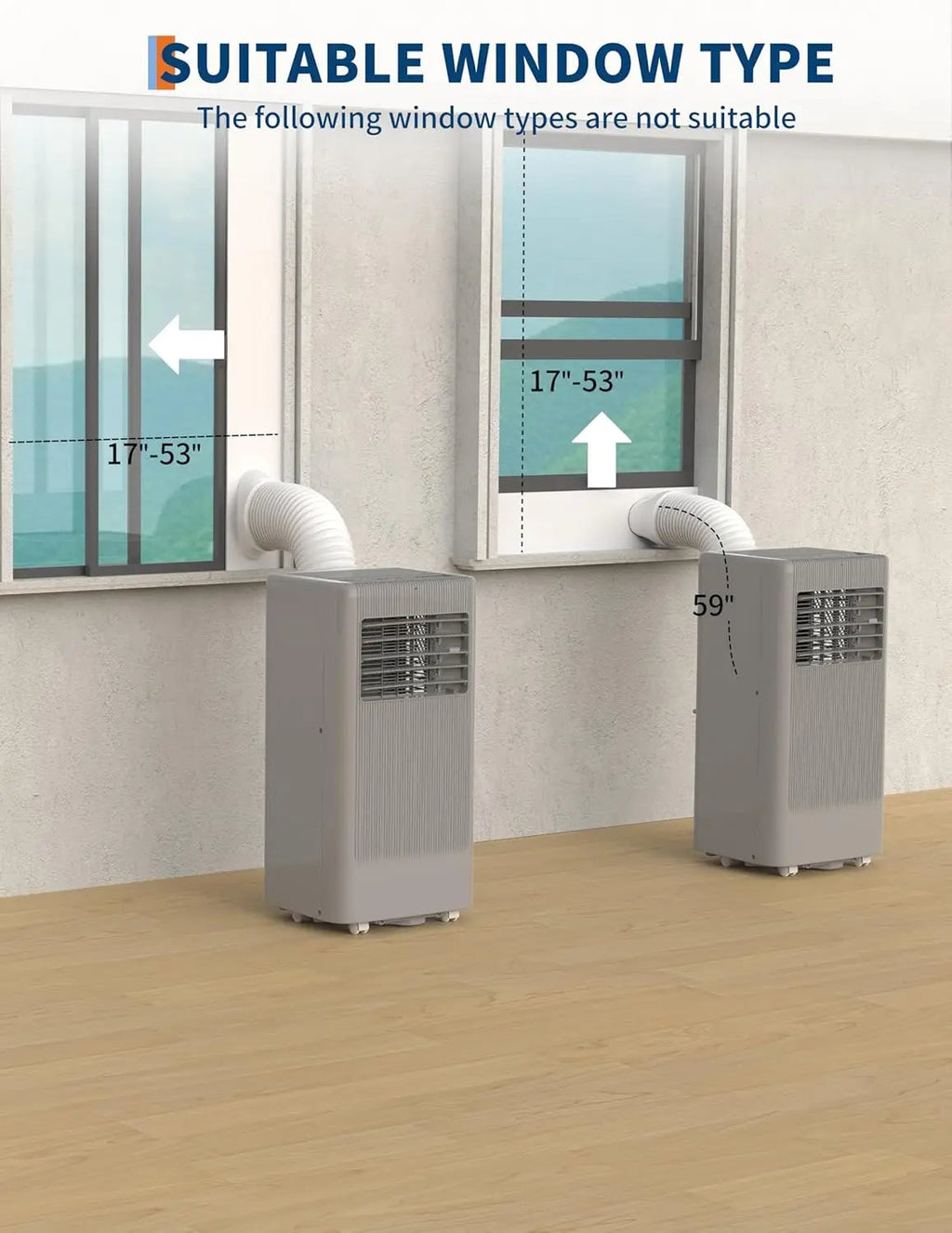Smart Compact | Portable AC Unit with 8,000 BTU Cooling Power | Efficient Cooling for Rooms Up to 350 Sq.Ft.