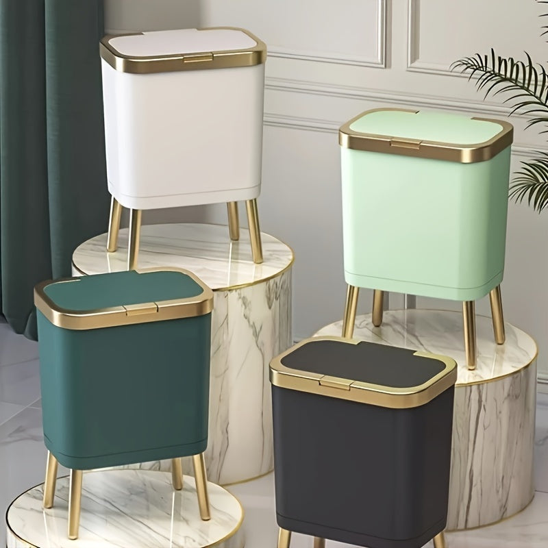 Stylish Kitchen Trash Can | 15L Odour-Sealing Waste Bin with Elevated Legs for Modern Home Organization