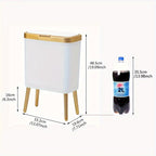 Stylish Kitchen Trash Can | 15L Odour-Sealing Waste Bin with Elevated Legs for Modern Home Organization
