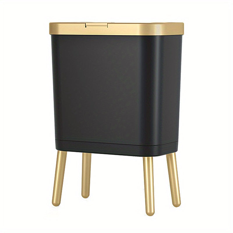 Stylish Kitchen Trash Can | 15L Odour-Sealing Waste Bin with Elevated Legs for Modern Home Organization