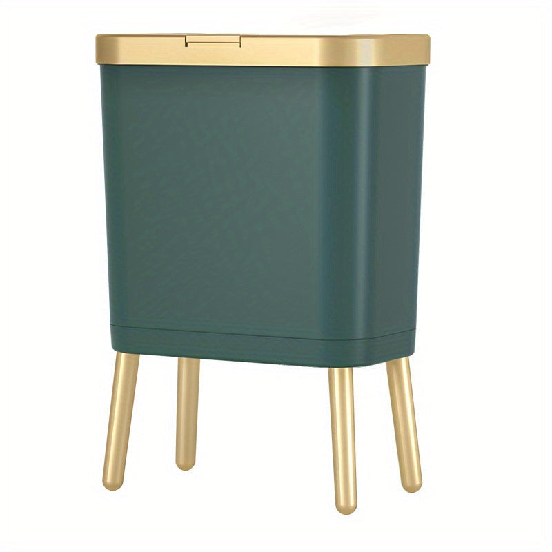 Stylish Kitchen Trash Can | 15L Odour-Sealing Waste Bin with Elevated Legs for Modern Home Organization