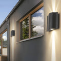 Stylish Wavy Outdoor Wall Sconce Light with Up-Down LED Projection | Modern Design for Elegant Illumination