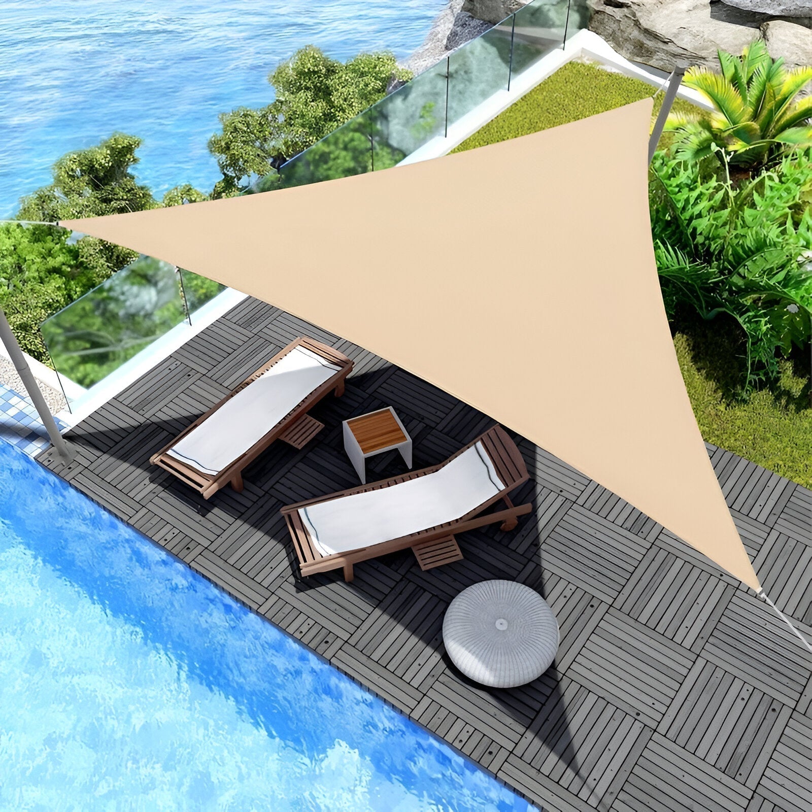 TriBlocker | Triangle Shade Sail with Waterproof UV Protection | Stylish Outdoor Sun Shade for Relaxation