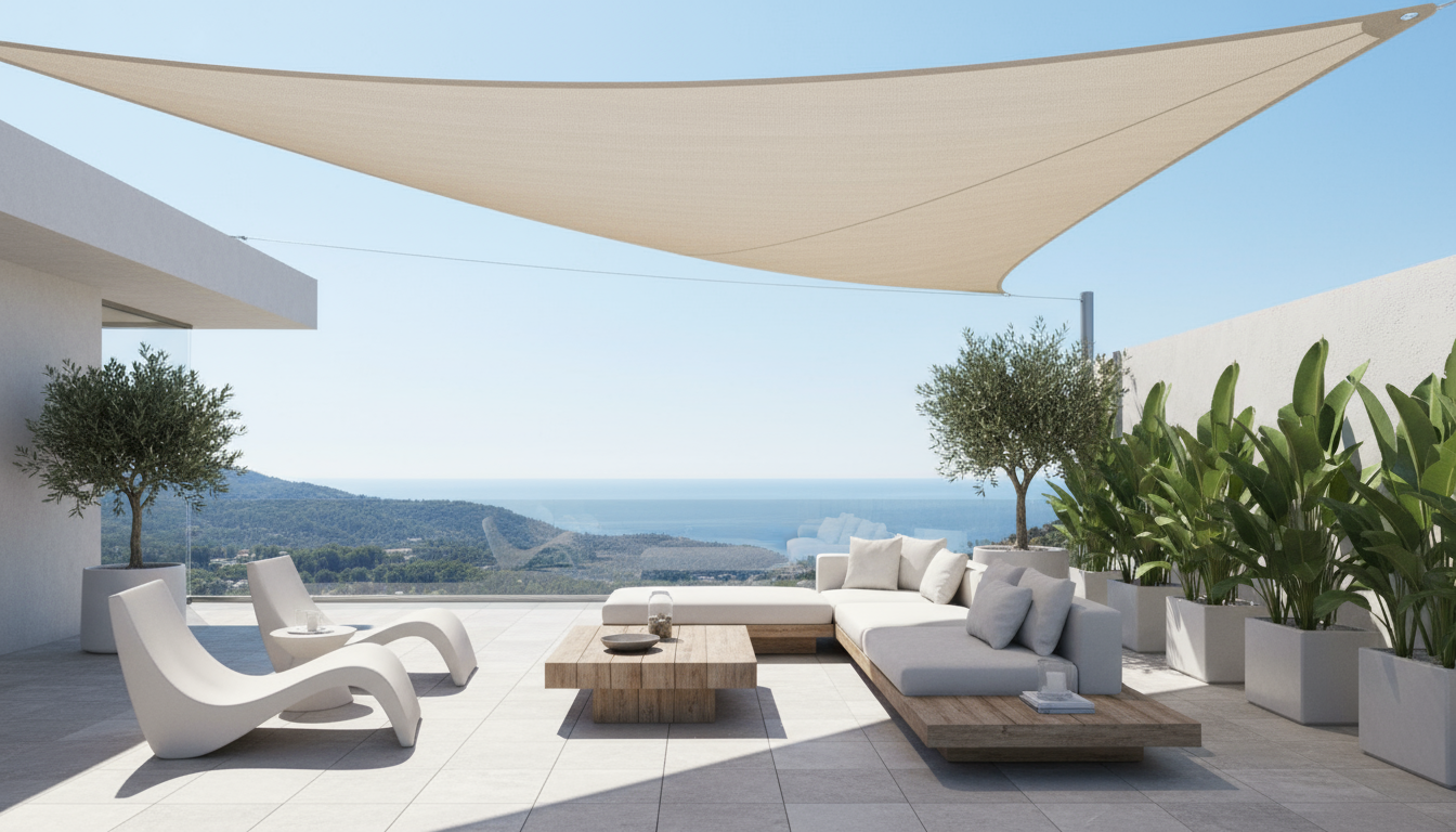 TriBlocker | Triangle Shade Sail with Waterproof UV Protection | Stylish Outdoor Sun Shade for Relaxation