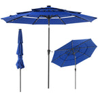 Versatile 10FT Outdoor Umbrella with Solar LED Lights | Durable Shade for Evening Gatherings