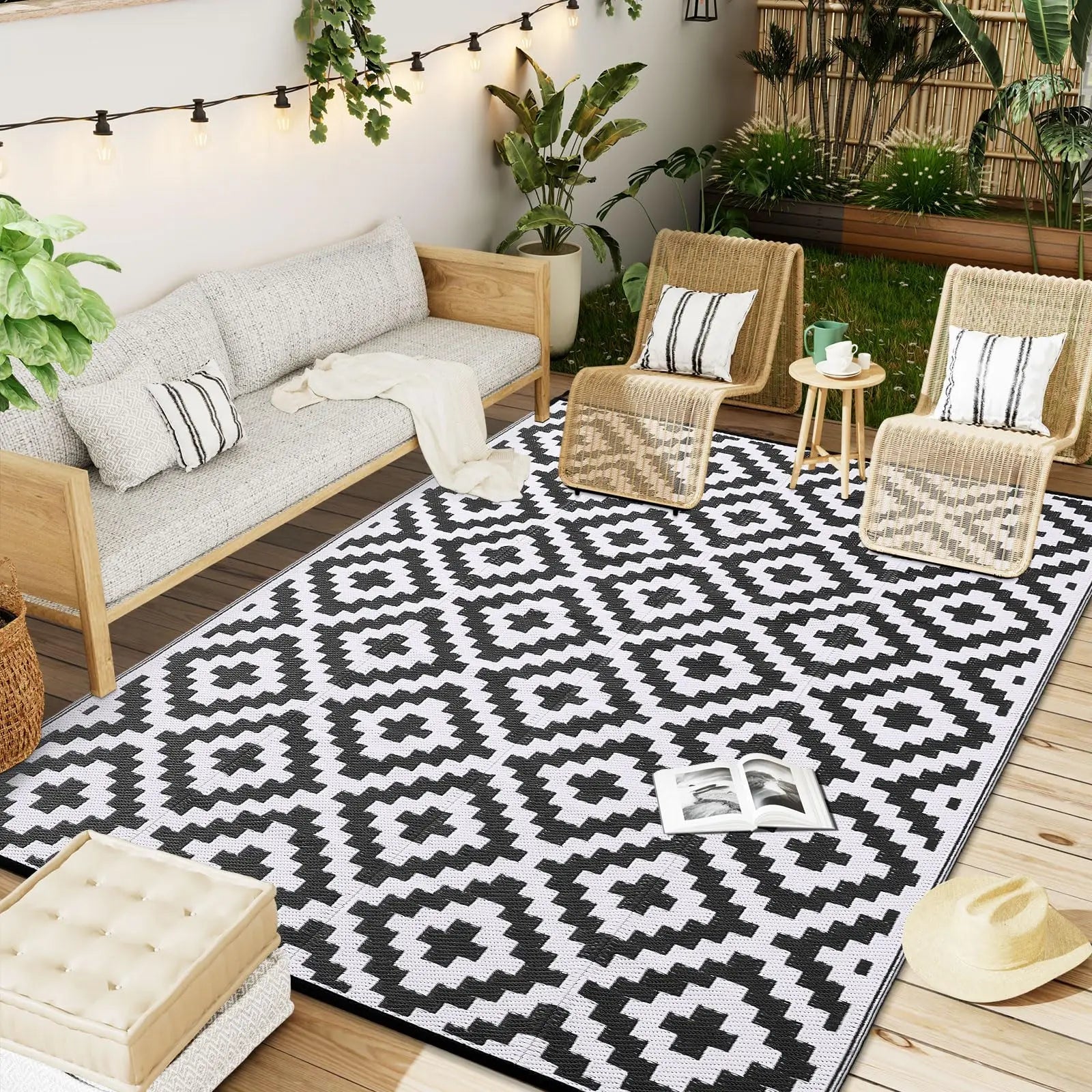 Versatile Outdoor Rug | Waterproof Indoor Outdoor Mat with Non-Slip Surface | Reversible Design for Easy Maintenance and Durability