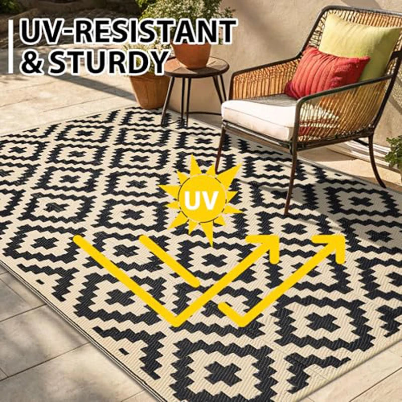 Versatile Outdoor Rug | Waterproof Indoor Outdoor Mat with Non-Slip Surface | Reversible Design for Easy Maintenance and Durability