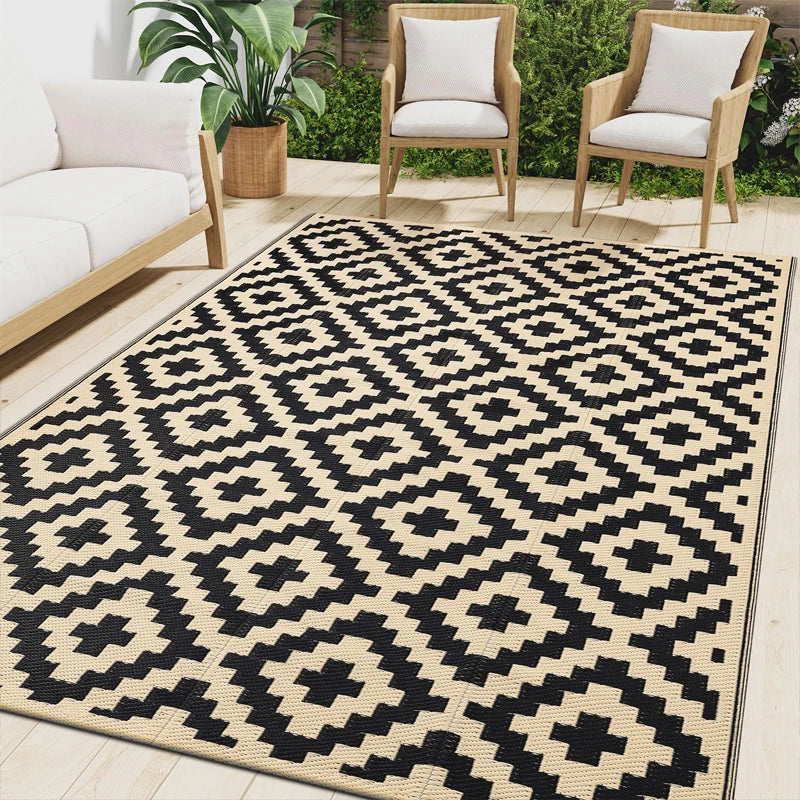 Versatile Outdoor Rug | Waterproof Indoor Outdoor Mat with Non-Slip Surface | Reversible Design for Easy Maintenance and Durability