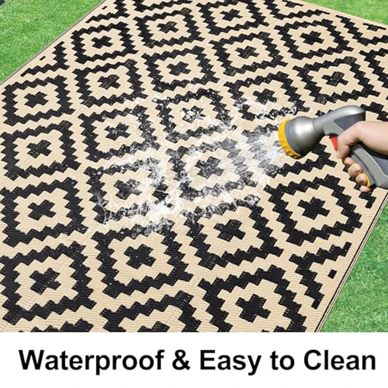 Versatile Outdoor Rug | Waterproof Indoor Outdoor Mat with Non-Slip Surface | Reversible Design for Easy Maintenance and Durability