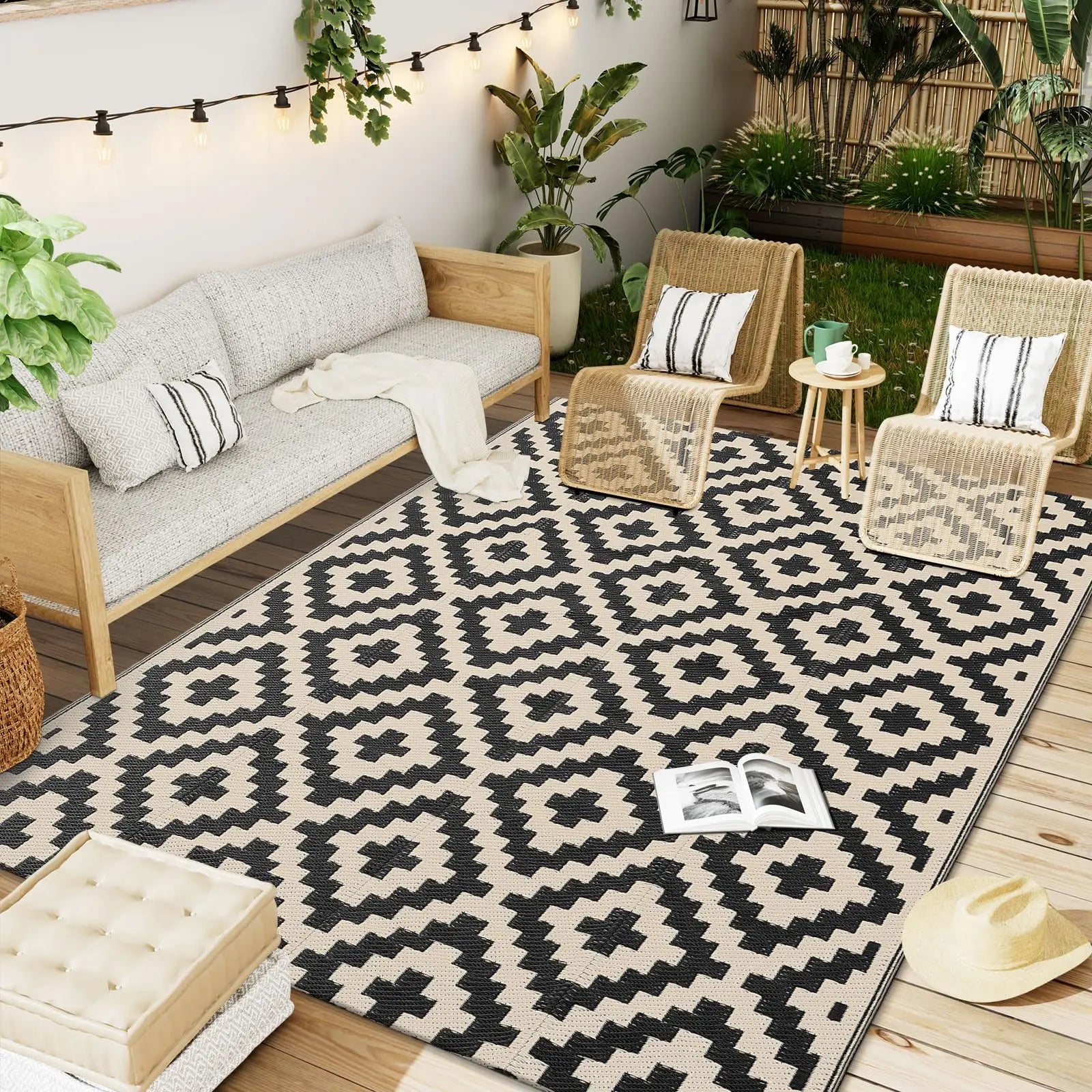 Versatile Outdoor Rug | Waterproof Indoor Outdoor Mat with Non-Slip Surface | Reversible Design for Easy Maintenance and Durability