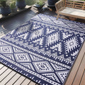 Versatile Outdoor Rug | Waterproof Reversible Mat with Geometric Design | Lightweight for Easy Indoor-Outdoor Use