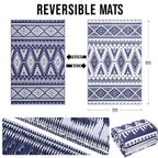 Versatile Outdoor Rug | Waterproof Reversible Mat with Geometric Design | Lightweight for Easy Indoor-Outdoor Use