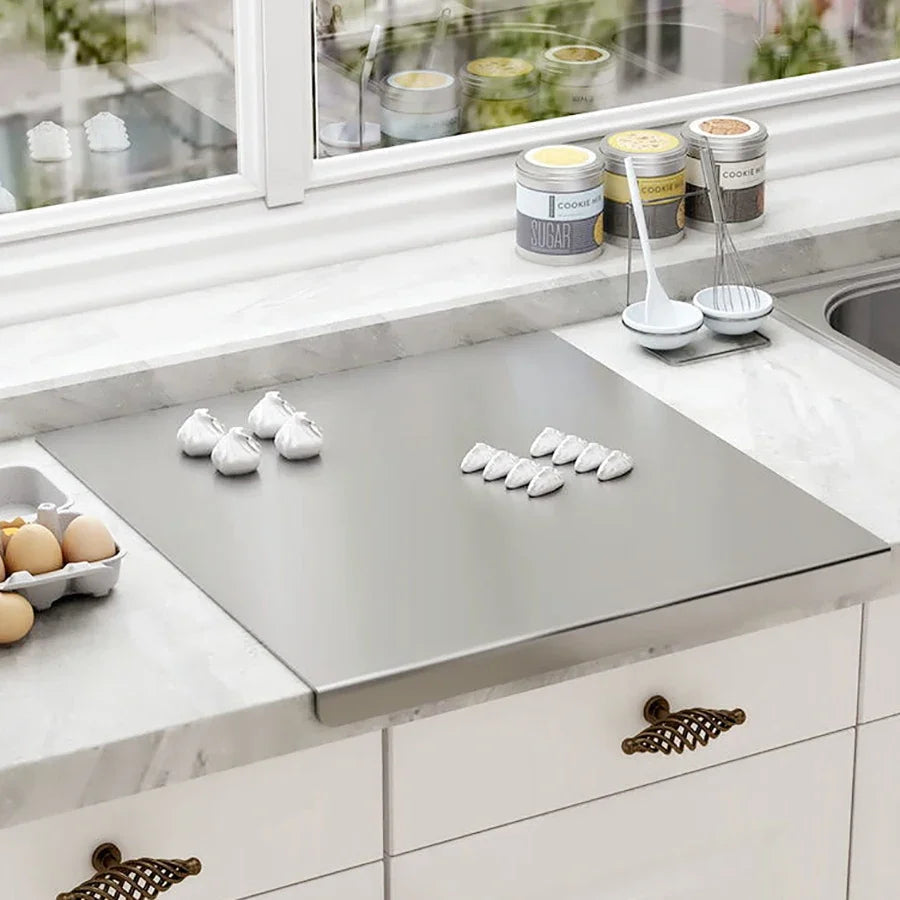 Versatile Stainless Steel Cutting Board with Double-Sided Design | Large & Easy to Clean for Efficient Food Preparation