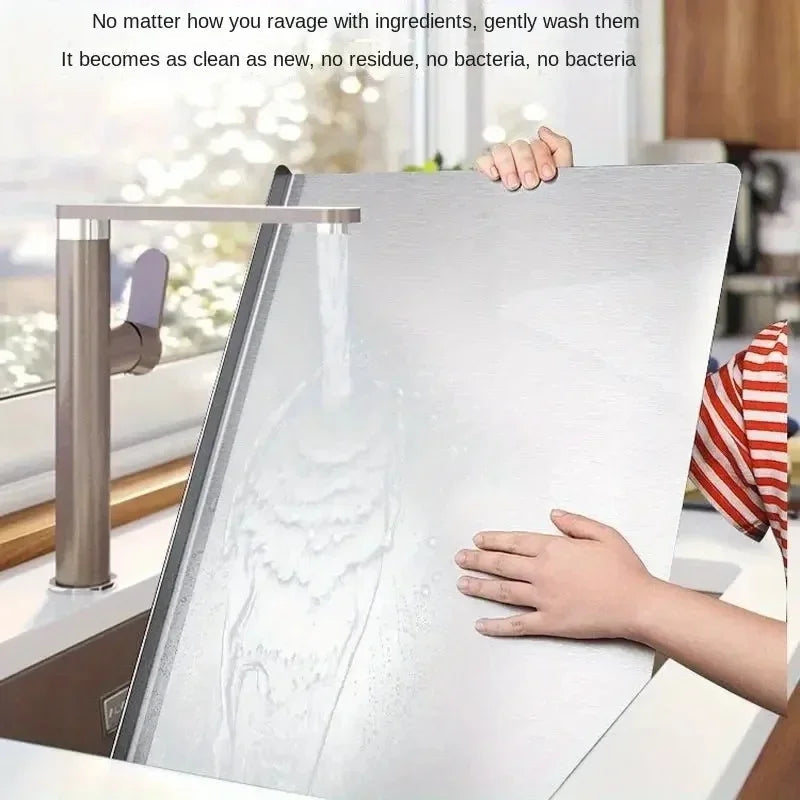 Versatile Stainless Steel Cutting Board with Double-Sided Design | Large & Easy to Clean for Efficient Food Preparation