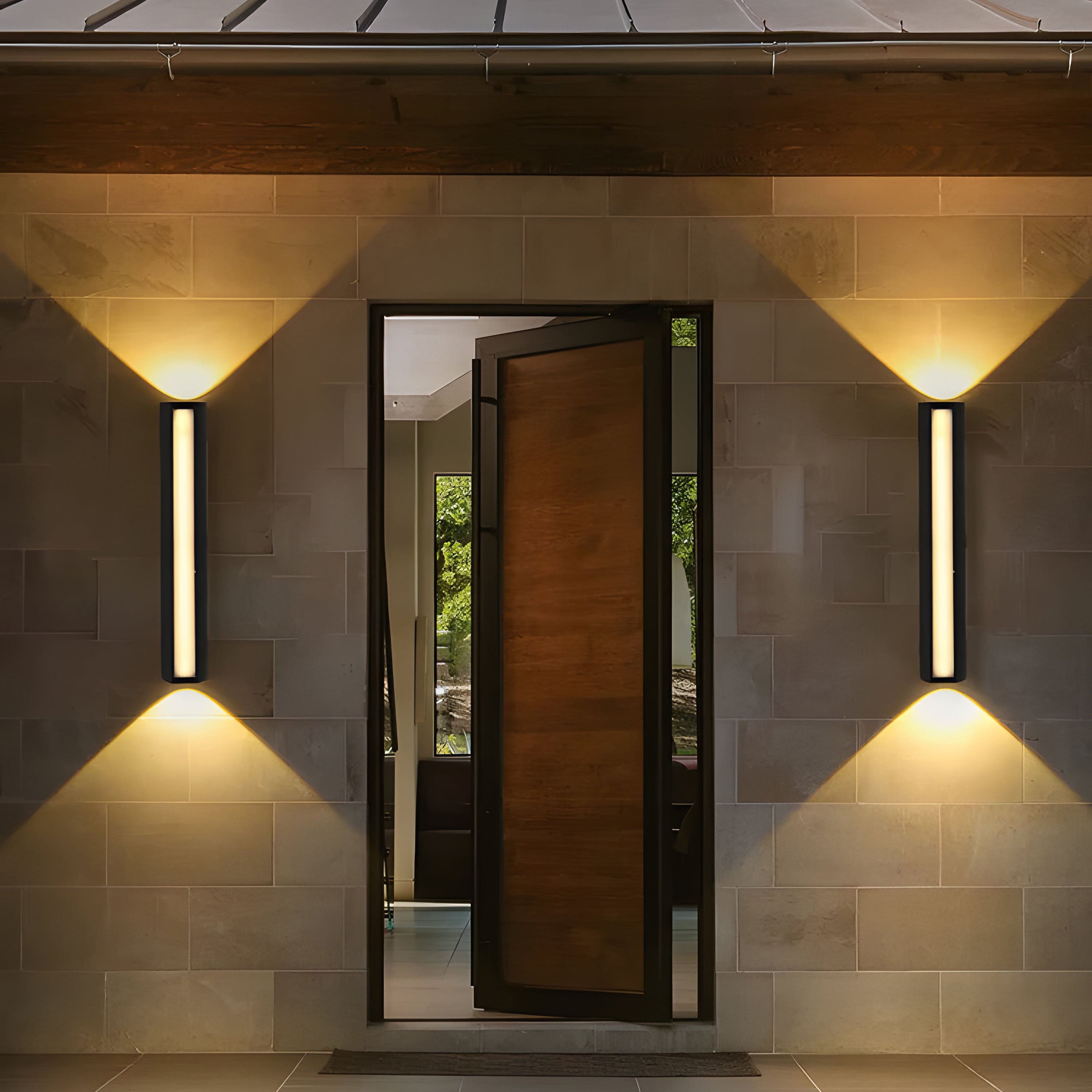 VertaStone | Modern Outdoor Wall Sconce with Energy-Efficient LED Bulbs | Sleek Design for Elegant Illumination