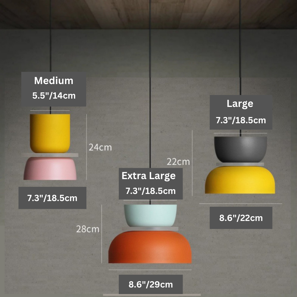 Vibrant Macaron | Pendant Light with Adjustable LED Shades | Colorful Kitchen Pendant Lighting for Custom Ambiance