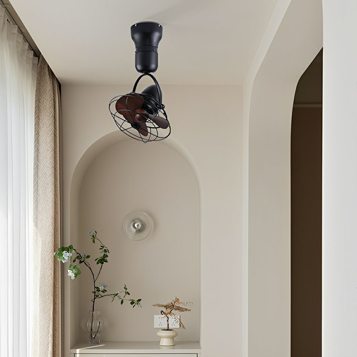 Vintage Ceiling Fan | 6-Speed DC Motor with Swing Rotation | Stylish Airflow Solution for Any Room