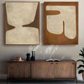 Wabi Sabi | Abstract Canvas Prints Set of 2 with Hand-Painted Design | Unique Wall Art for Home Decor