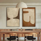 Wabi Sabi | Abstract Canvas Prints Set of 2 with Hand-Painted Design | Unique Wall Art for Home Decor