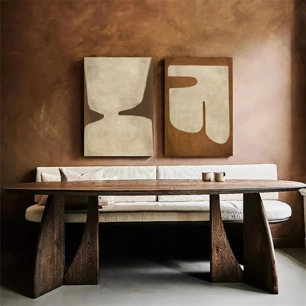 Wabi Sabi | Abstract Canvas Prints Set of 2 with Hand-Painted Design | Unique Wall Art for Home Decor