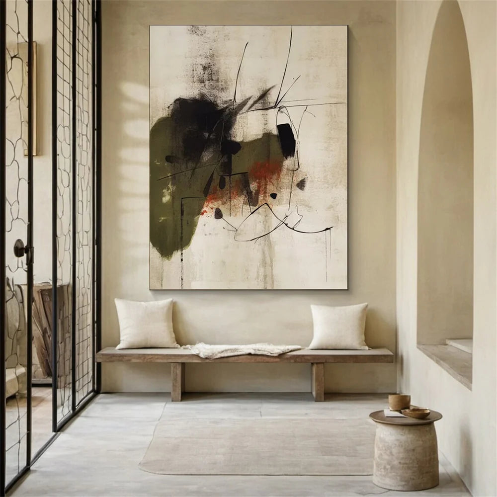 Wabi Sabi | Hand-Painted Abstract Canvas Art with Unique Design | Customizable Wall Decor for Artistic Spaces