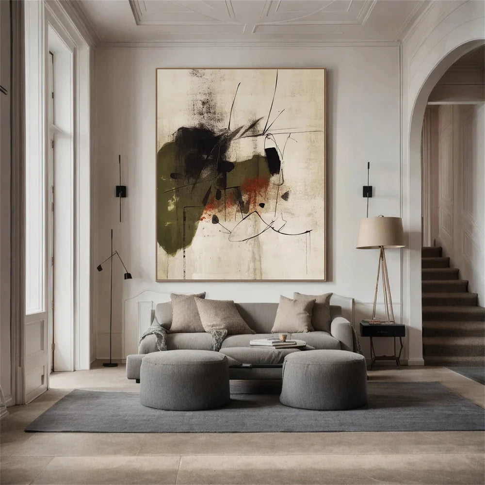 Wabi Sabi | Hand-Painted Abstract Canvas Art with Unique Design | Customizable Wall Decor for Artistic Spaces
