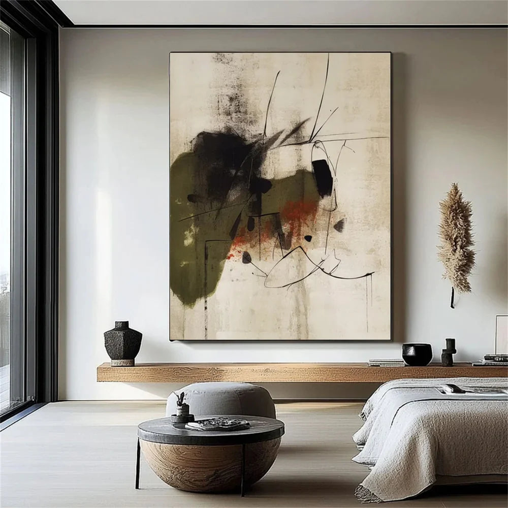 Wabi Sabi | Hand-Painted Abstract Canvas Art with Unique Design | Customizable Wall Decor for Artistic Spaces