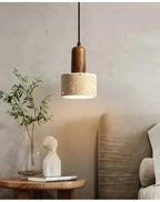 Wabi Sabi | Pendant Light with Natural Yellow Marble & Adjustable Height | Minimalist Pendant Lighting for Kitchen Island and Dining Spaces